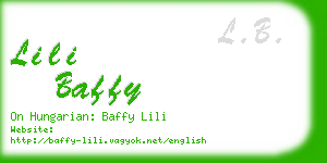 lili baffy business card